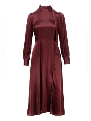 Reformation Maple Dress in Plum 100% Silk Size 0 thumbnail 3