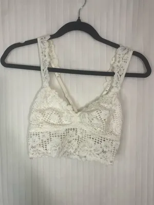 aerie Cream Crochet Lace Bralette thumbnail 2