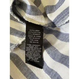 Sharagano Blue White Striped Sleeveless Tunic Top Dress Pockets Women’s M thumbnail 7