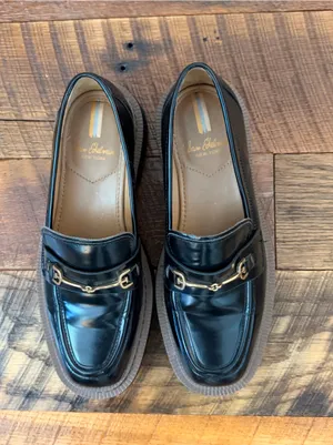 Sam Edelman Black Patent Lug Sole Loafer with Gold Bit thumbnail 7