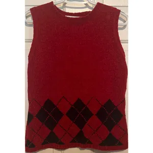 Dress Barn‎ Women's Soft Button Front Cardigan and Vest Red Black Size M thumbnail 3