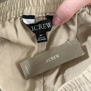 J. Crew Wide-leg seaside textured drawstring pant in linen beige hue size M tall thumbnail 13
