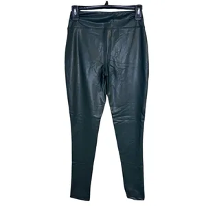 GB Gianni Bini Faux Leather Leggings in Deep Forest Green Size Small thumbnail 2