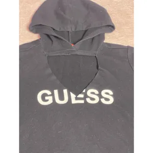 GUESS Los Angeles Triangle Cut Hoodie Sweatshirt Black Size L Y2K‎ I0191 thumbnail 3