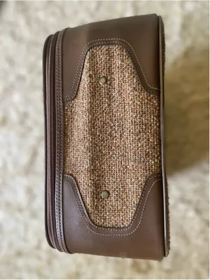 Vintage Frontier Tweed Carry On Suitcase Retro Travel Luggage Brown Weekend Bag thumbnail 10