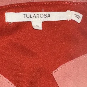 Tularosa Womens Size Small Colleen‎ Mini Dress Ruffled Coral Chiffon Tassel Neck thumbnail 9