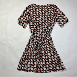 BCBGMaxAzria Geometric Print Tie Waist Dress‎ thumbnail 5