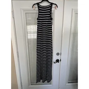 VINCE Dress Women's XXS Navy Blue White Striped Cotton‎ Sleeveless Tank Maxi thumbnail 8