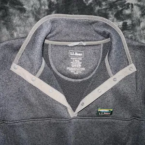 LL Bean Gray Mockneck Sweatshirt Size Large thumbnail 3
