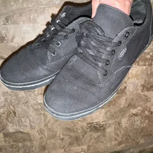 Black Lace up vans low top very used size 7.5 thumbnail 6