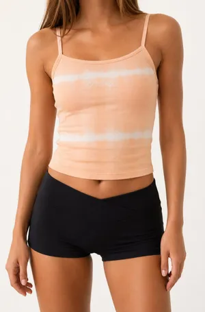 NWT Hurley Tie Dye Crop Tank Top Peach White Size Small $33 thumbnail 1