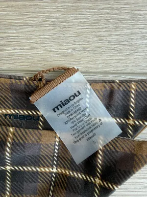 Revolve Miaou Bikini in Chocolate Plaid thumbnail 7