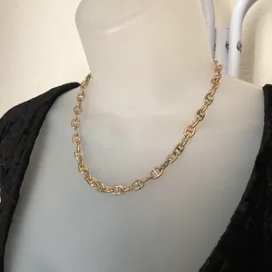 Vintage 1990s classy simple gold chain link necklace thumbnail 1