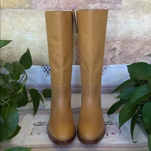 NEW Frye Women’s Camryn Leather Tall Pull-On Banana Knee-High Heel Boots Size 10 thumbnail 3