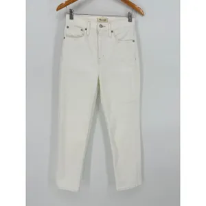 Madewell The Perfect Vintage Jean Womens 24 Tile White‎ Raw Hem High Rise Denim thumbnail 4