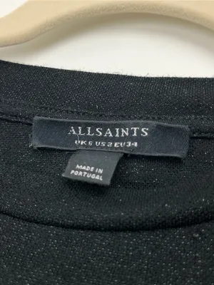 All Saints Mika LS Mini Tank Dress Sleek Black Sleeveless Sheath Womens US‎ 2 thumbnail 3