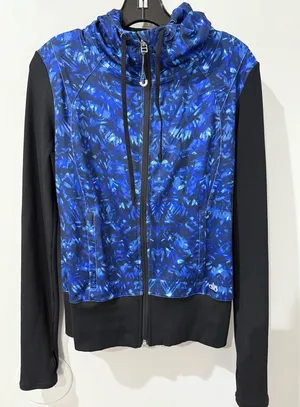 Alo Yoga Jacket Blue And Black Size Small Hoodie Full‎ Zip Athletic T thumbnail 1