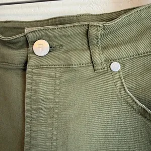 Pilcro Anthropologie Olive Green Denim Mini Skirt High Rise Utility Gorpcore 10 thumbnail 6