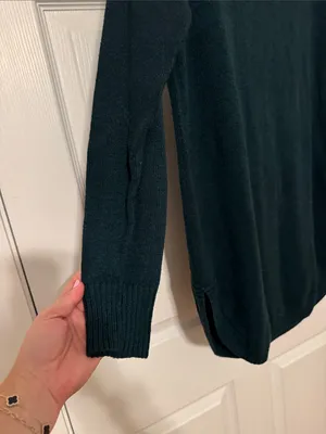 Old Navy Scoop Neck Pullover Dark Green Cotton Blend Sweater thumbnail 5
