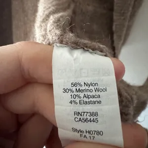 Madewell Wafflestitch Brown‎ Open Cardigan Sweater Alpaca and Merino Wool Cozy thumbnail 6