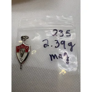 Vintage‎ Jostens 1972 Senior Shield Charm Silver Tone Red White Enamel Magnetic thumbnail 5