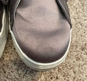 Purple Satin Slip On Sneakers thumbnail 3
