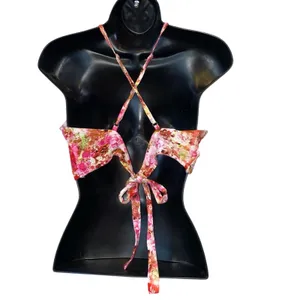 Solaris Style Floral Halter Crop‎ Top Large Keyhole Front Boho thumbnail 4