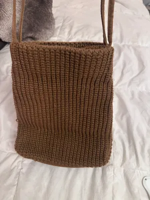 Brown crotchet boho purse thumbnail 5