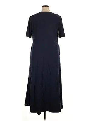 Boutique Merokeety Womens Navy Blue Short Sleeve T-Shirt Maxi Dress with Pockets XXL thumbnail 3