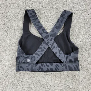 Lululemon In A Flash Bra II Womens 2 Deep Coal Animal Swirl Cheetah Crossback thumbnail 5