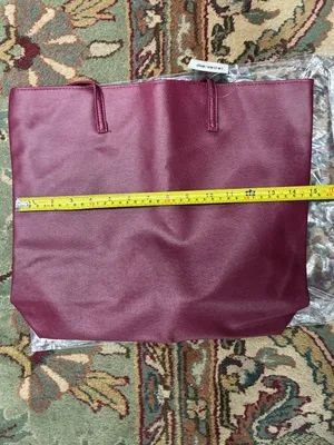 Nordstrom Purse Tote Bag Leather Dark Maroon Burgundy Women’s New With Tags thumbnail 7