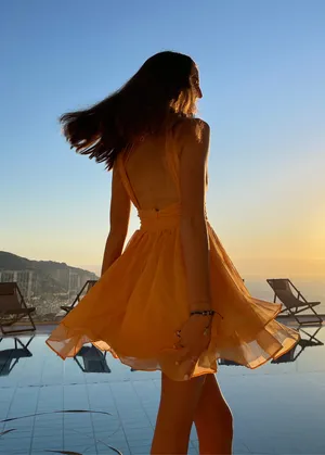 Abercrombie and fitch orange dress thumbnail 2