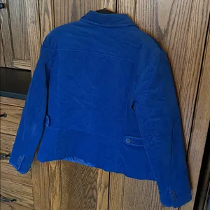 Talbots Quilted Velvet Blazer Jacket Royal Blue Button Holiday Office women’s 16 thumbnail 5