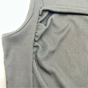 Black Ribbed Sleeveless Women's Tank Top thumbnail 4