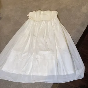 Women’s Elegant Ivory Strapless Full Length Chiffon Prom Party Formal Dress XXXL thumbnail 2