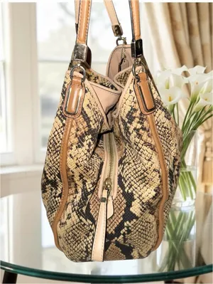 Coach Madison Phoebe 2 Tone Python Embossed Shoulder Bag w. 2 tags  Gold+ 2014 thumbnail 6