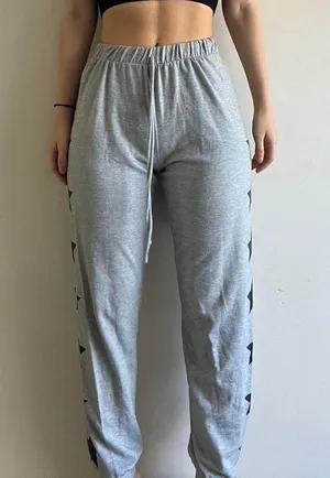 Grey Star Print Sweatpants Gray thumbnail 3