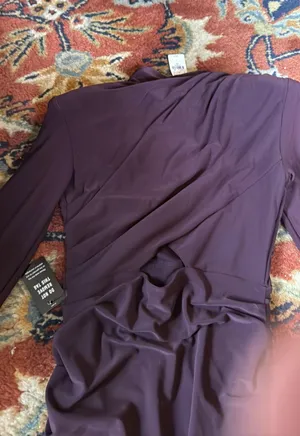 EXPRESS NWT Purple Body Con Ruched Dress thumbnail 6