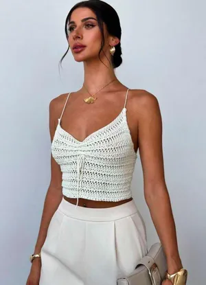 White Knitted Tank Top thumbnail 2