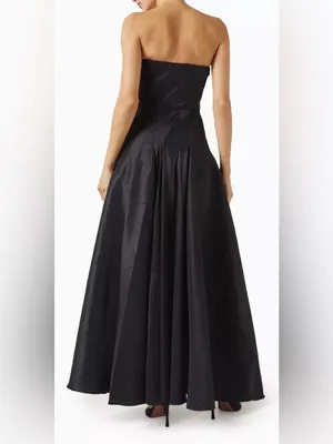 NEW Acler HAWFORD Black rosette strapless maxi Dress Sz 4 thumbnail 3
