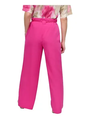 NWT DKNY Drawstring Tie-Front Wide-Leg Paperbag Pants P5DKFB17 Vivid Pink 4 thumbnail 2