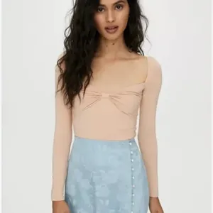 Y2K Wilfred Women Cropped Top M‎ Blush Ruched Sweetheart Bodice Fairy Coquette thumbnail 8