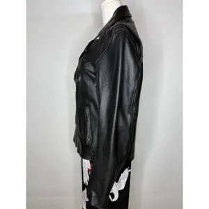 River Road Women's Small Black Cowhide Leather Motorcycle Moto Biker Jacket thumbnail 6