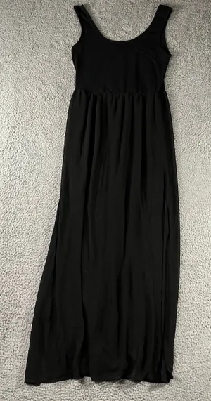 Black Maxi Dress Women 8 EU‎ 40 Sleeveless Empire Waist Boho Witchy Whimisgoth thumbnail 1