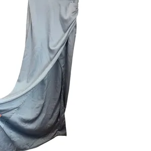 Show Me Your Mumu Jodie Dress Satin Maxi Dress Cowl Neckline Size Small Blue thumbnail 6