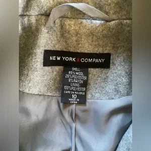 New York & Company Gray Button Down Wool Coat Peacoat thumbnail 8