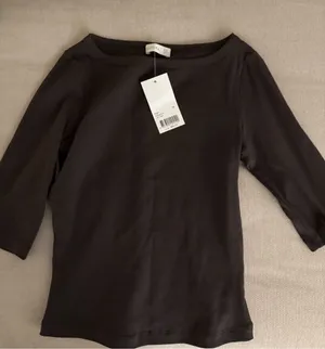 Kookai Black Boatneck Three-Quarter Sleeve Top thumbnail 1