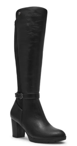 NWT Anne Klein Rissa Knee High Boots 7 Black Block Heel Riding Women thumbnail 1