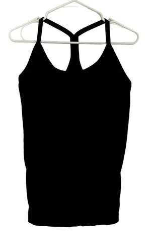 Activewear athleisure black racerback tank top built in bra comfortable classic thumbnail 1