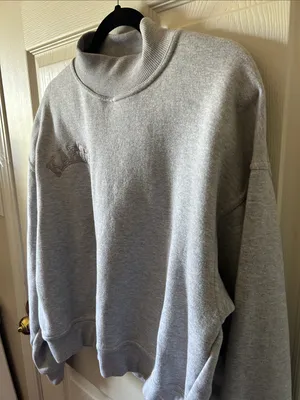 Kaete Mockneck Grunge Gray Boyfriend Cozy Fleece Sweatshirt‎ S/M thumbnail 8
